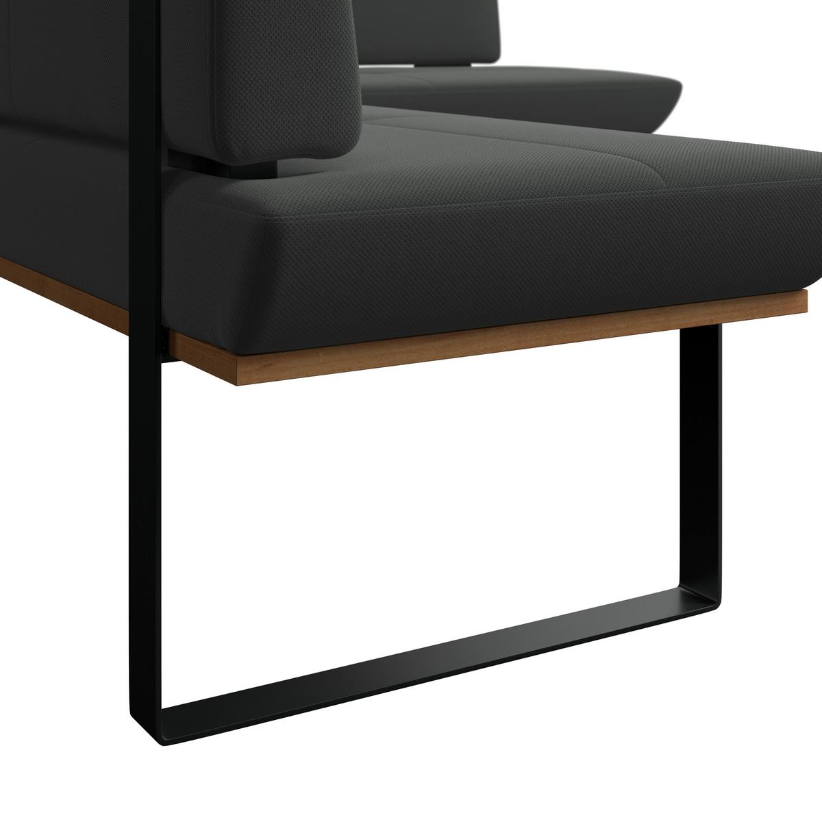 Eckbank Tristan Webstoff anthrazit,S:245x195cm - Anthrazit/Schwarz, MODERN, Holz/Textil (245/195cm) - James Wood