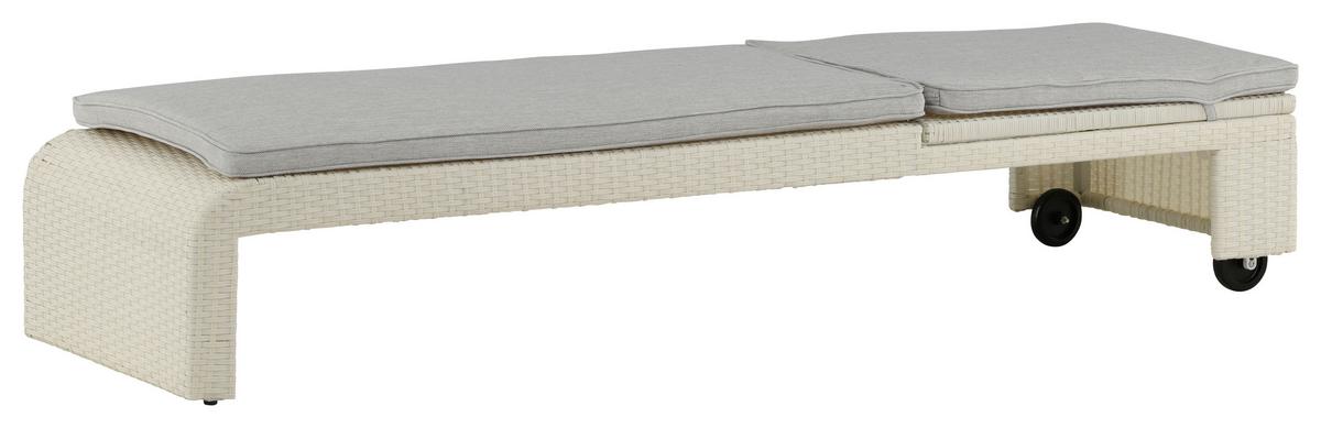 Sonnenliege London Kunststoff verstellbar - Weiß, KONVENTIONELL, Kunststoff (60/32/196cm) - Gardenson