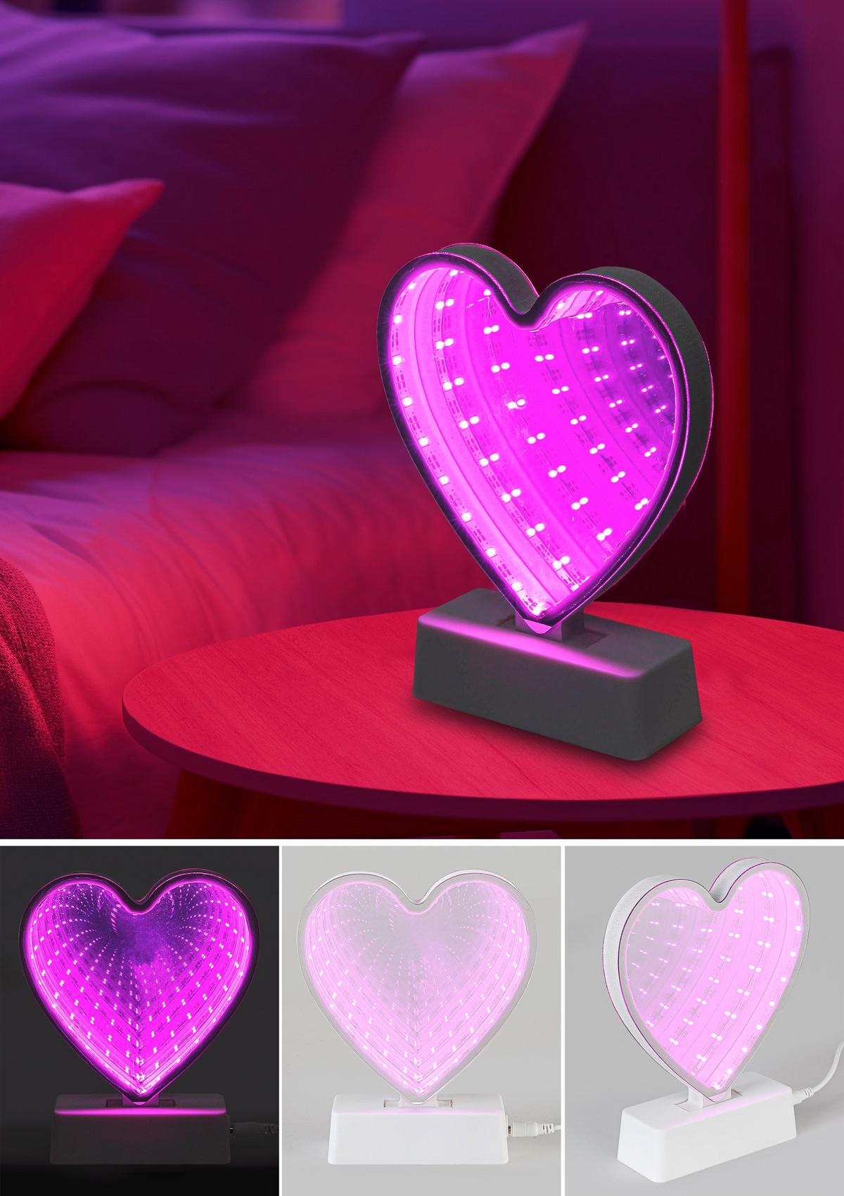LED-Dekoleuchte Heart - Transparent/Weiß, Basics, Kunststoff (14,5/4,6/17,9cm) - Luca Bessoni