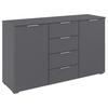 Sideboard Lamella Grau  B: 140 cm - Alufarben/Grau, MODERN, Holzwerkstoff (140/81/42cm) - Rauch Möbel