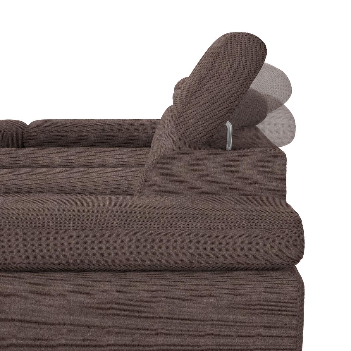 Rohová sedačka MILNA, pravá, hnedá - čierna/tmavohnedá, Modern, kov/drevo (277/90/189cm) - Mömax