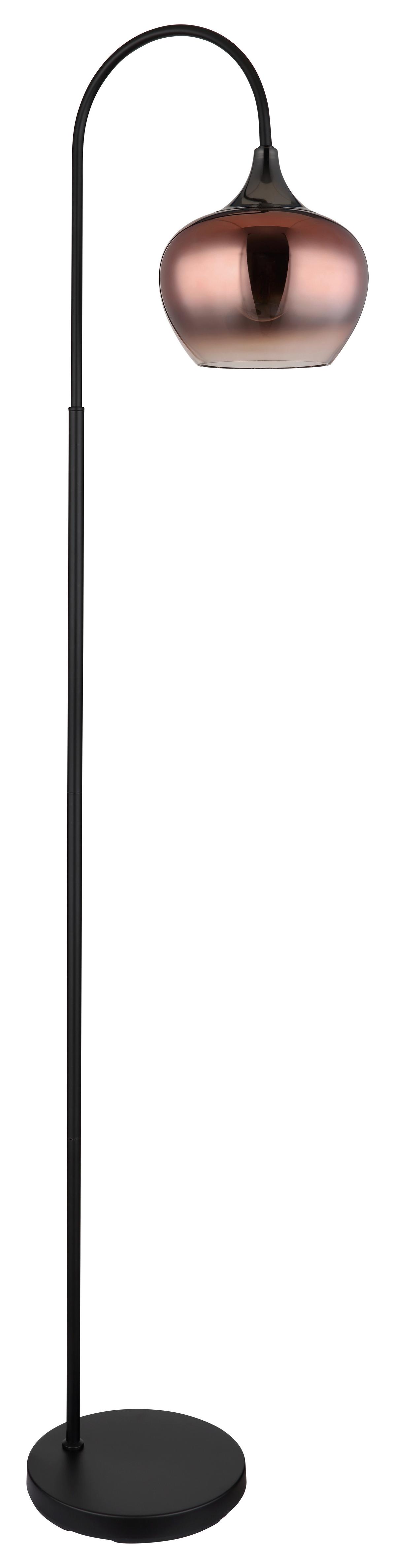 Stehleuchte Exkl. 1xe27 40w - Klar/Schwarzchrom, Basics, Glas/Textil (39/25/150cm) - Globo