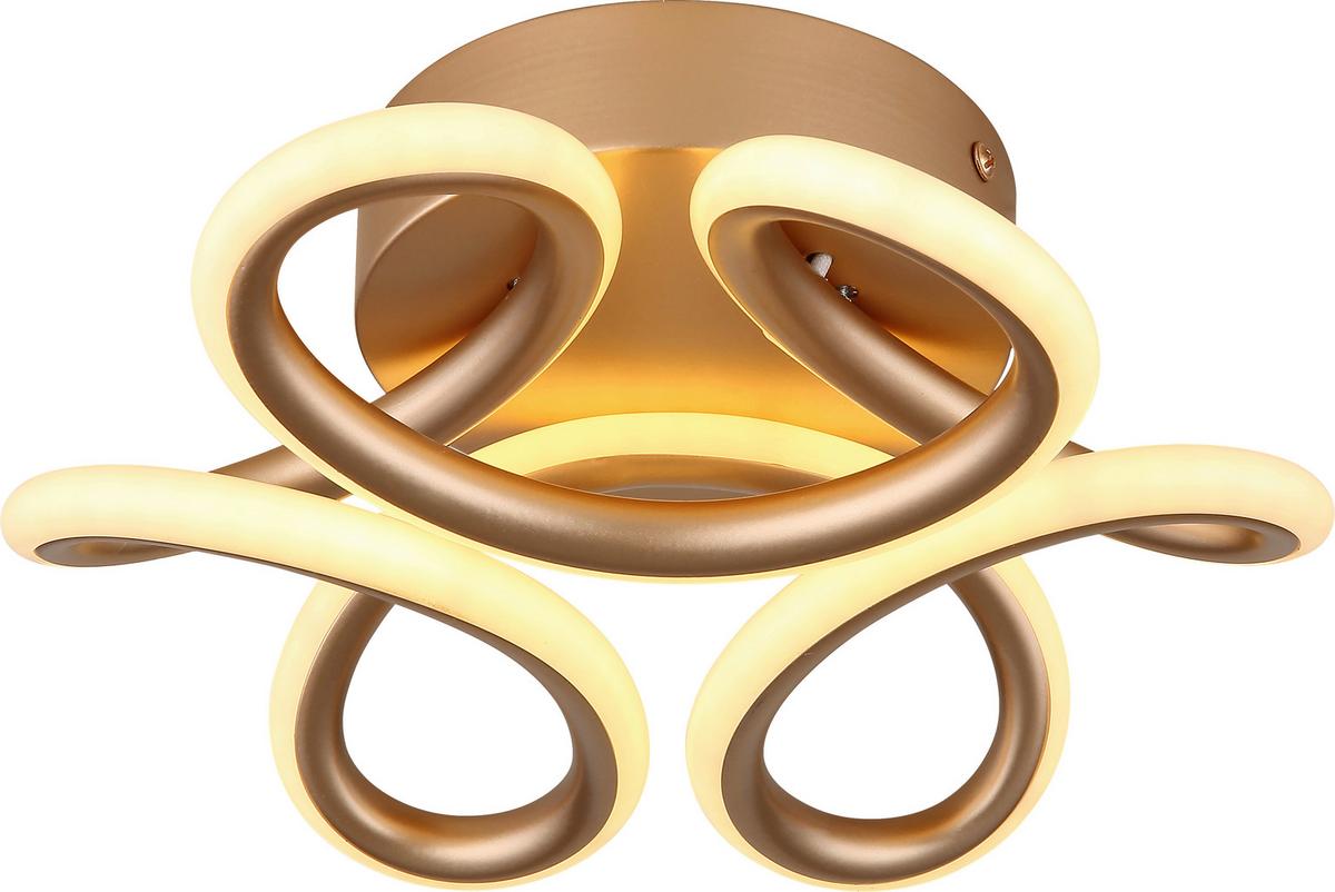 Led-deckenleuchte Christian - Champagner/Opal, Basics, Kunststoff/Metall (77,5/58,5/17,5cm)