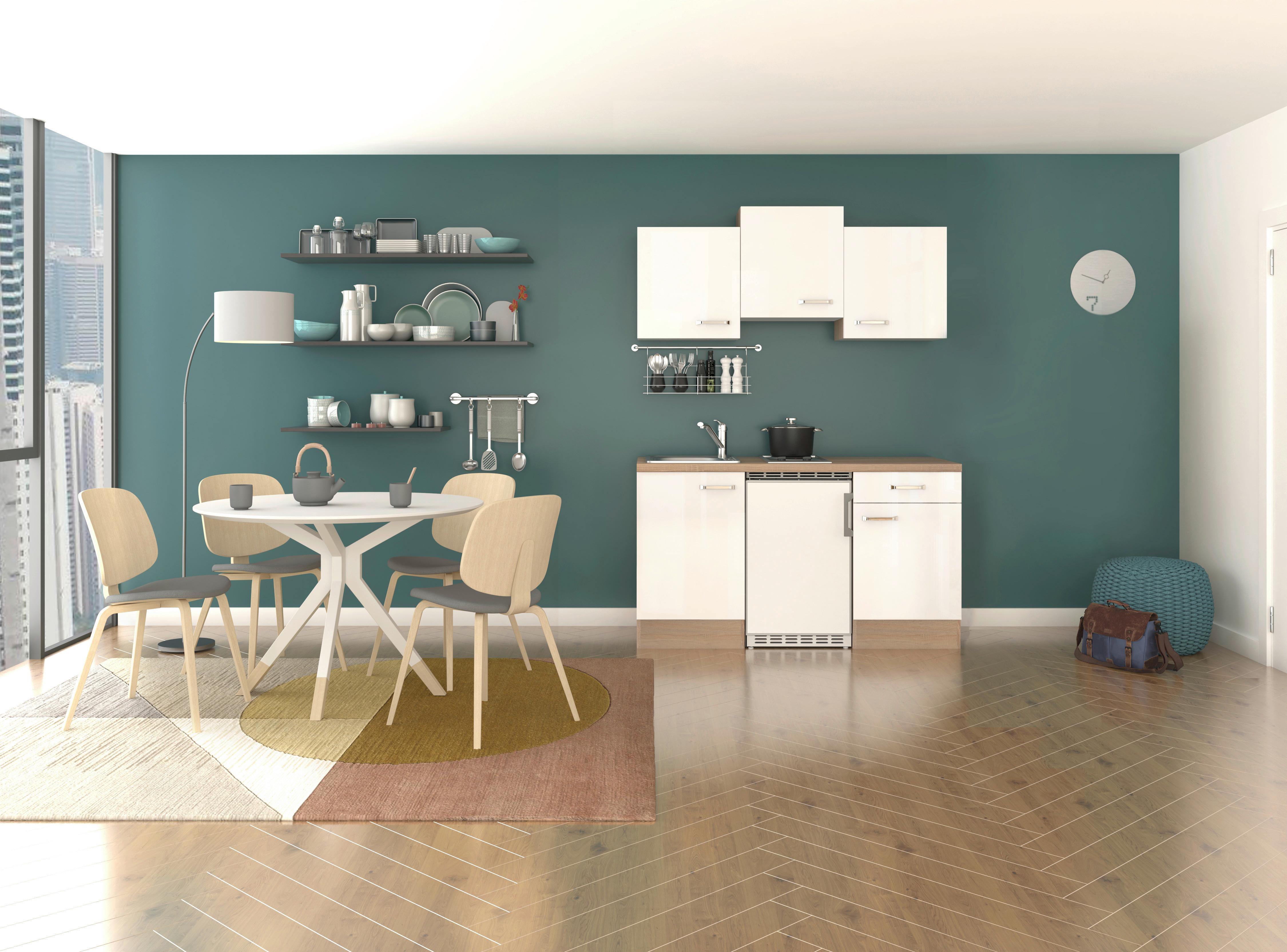 Miniküche Valero Sonoma Eiche/Weiß B: 150,5 cm