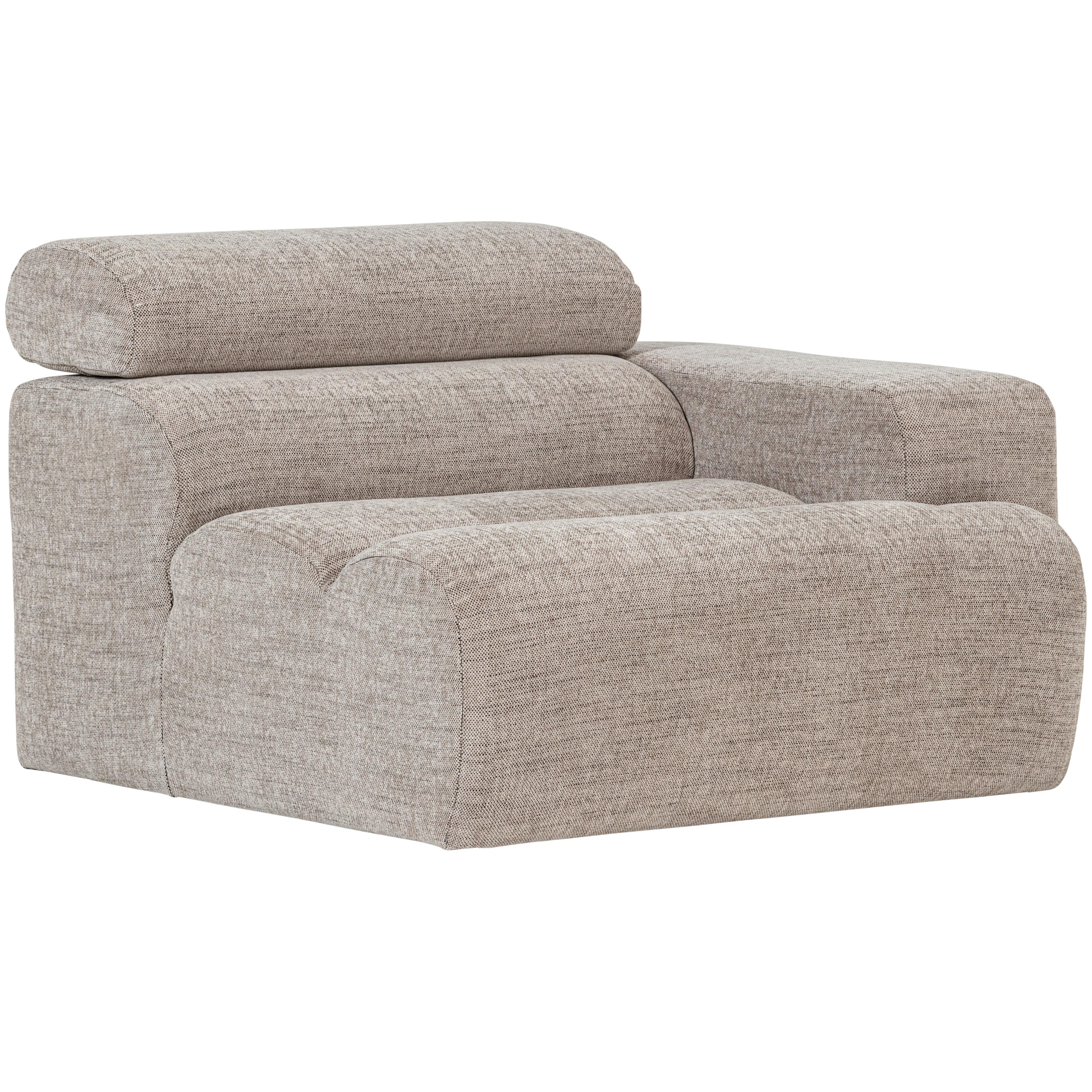 Sofaelement Novi Naturfarben B: 113cm - Schwarz/Naturfarben, Design, Textil (113/86/109cm) - Livetastic