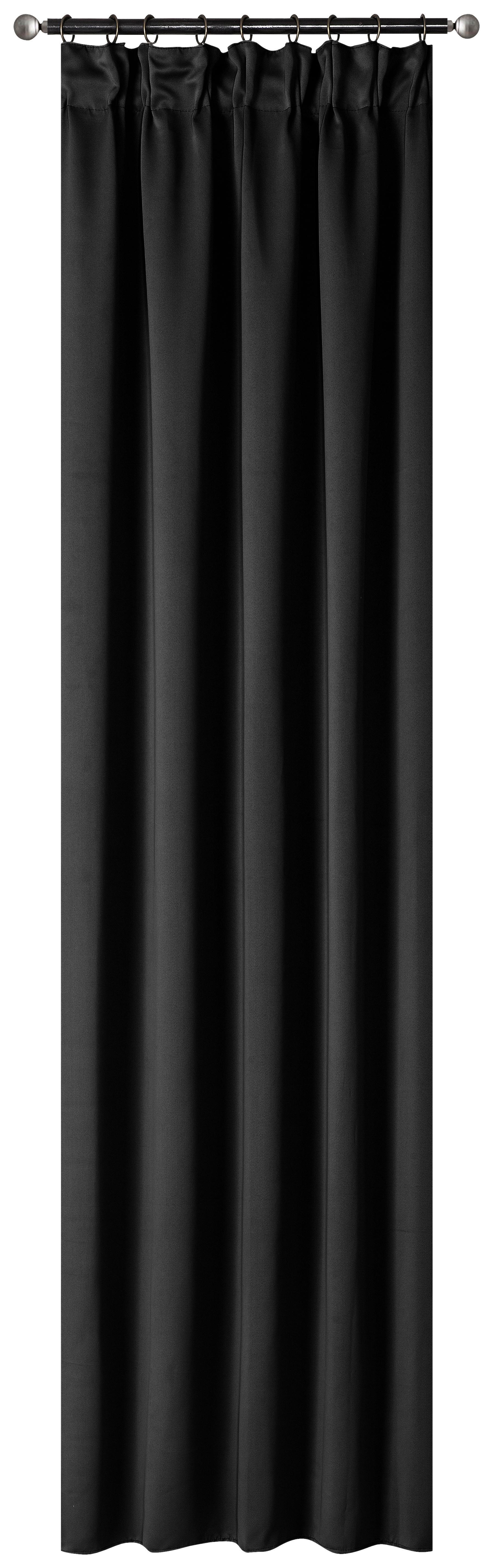 Vorhang mit Band Simone 135x245 cm Schwarz - Schwarz, ROMANTIK / LANDHAUS, Textil (135/245cm) - James Wood