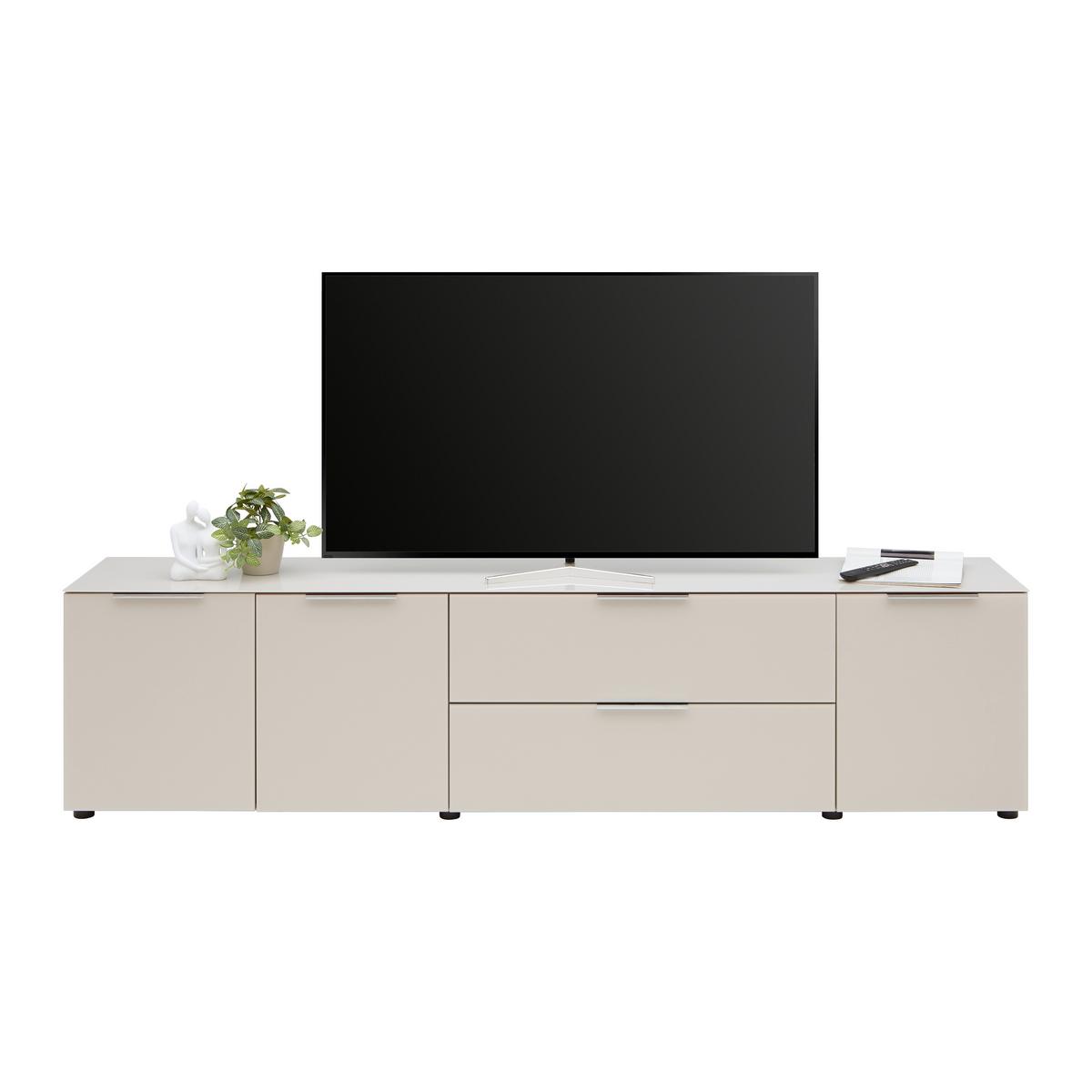 NÍZKÁ KOMODA SIENA -EXKLUSIV- - černá/kašmírová, Moderní, kov/kompozitní dřevo (226/55/40cm) - Mömax