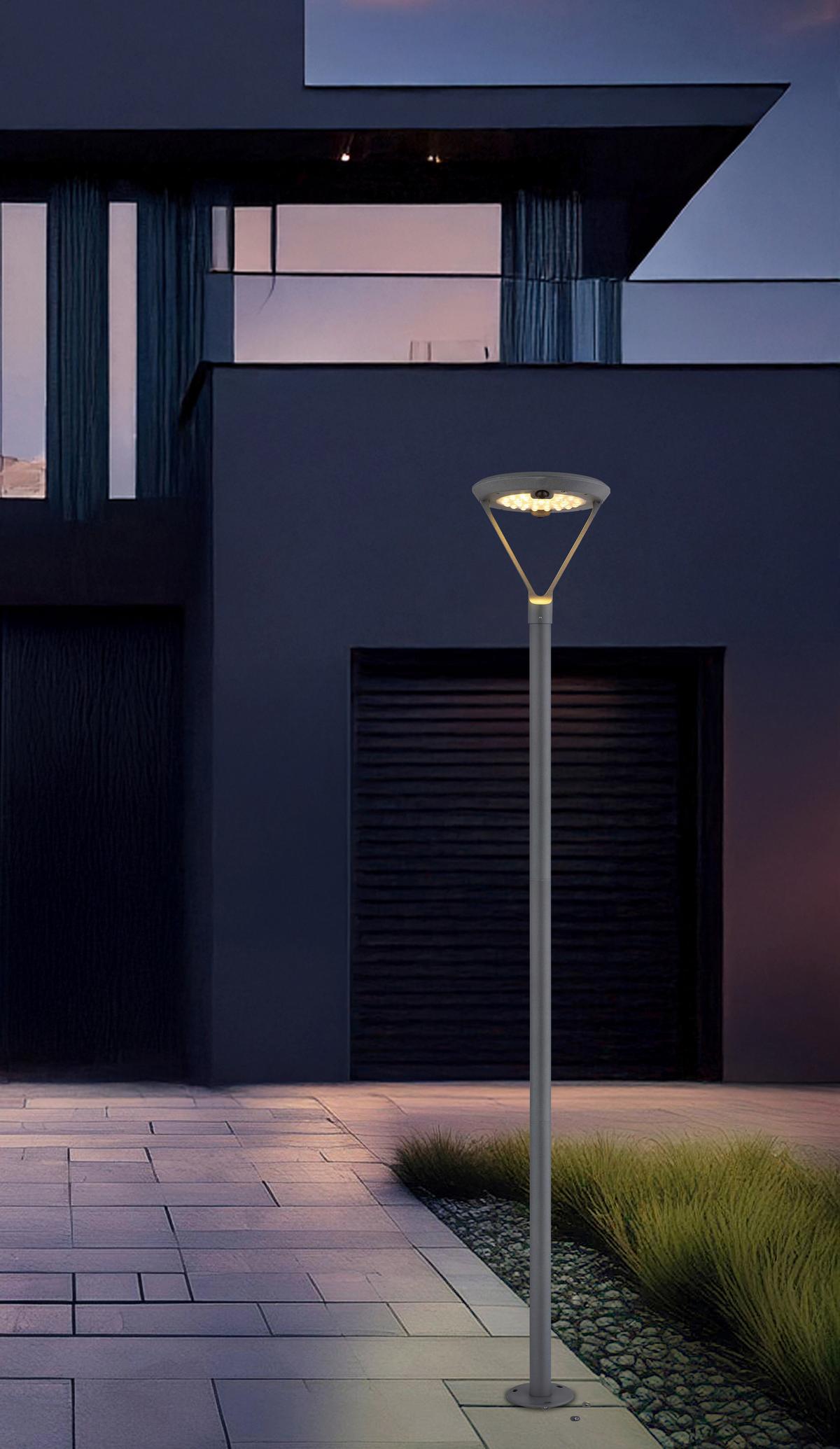 Solarleuchte 2150lm, 3000k - Klar/Silberfarben, Design, Glas/Kunststoff (31/204,7cm) - Globo