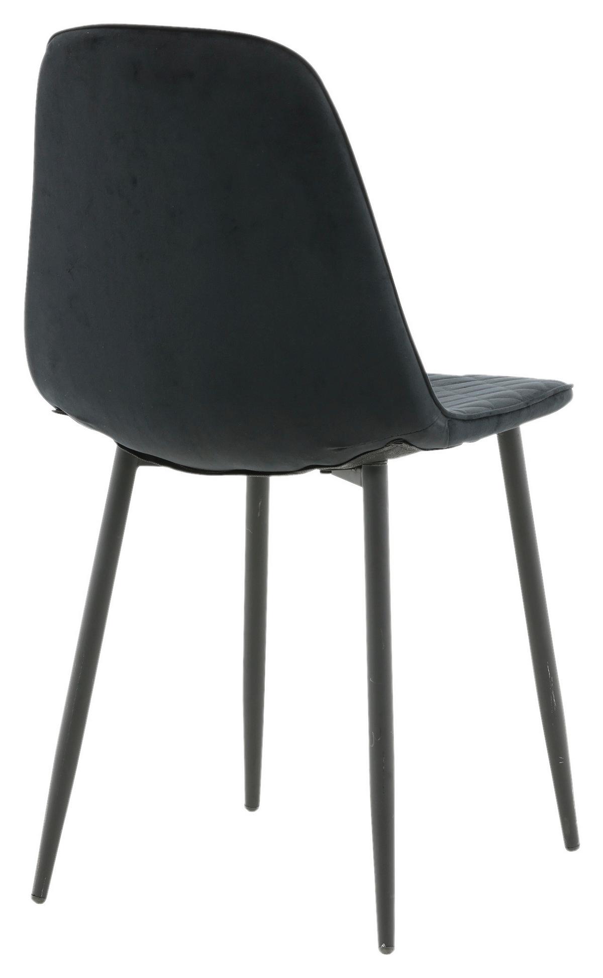 Stuhl-set Polar - Schwarz, Design, Textil/Metall (44/86/52cm) - Livetastic