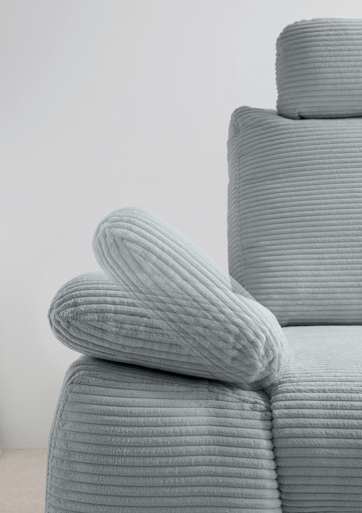 Eckschlafsofa Positano Hellblau S: 261x206 Cm - Wildeiche/Hellblau, MODERN, Textil (261/206cm) - Livetastic