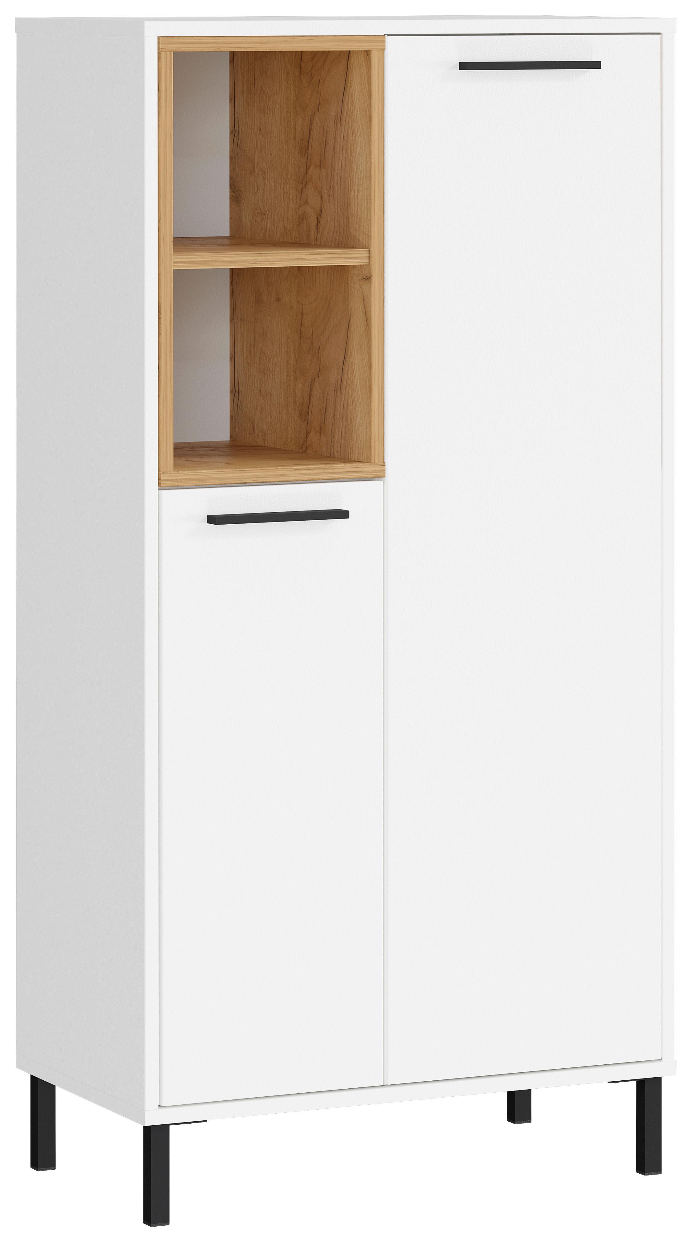 Midischrank GW-Loria Weiß/Eiche Dekor