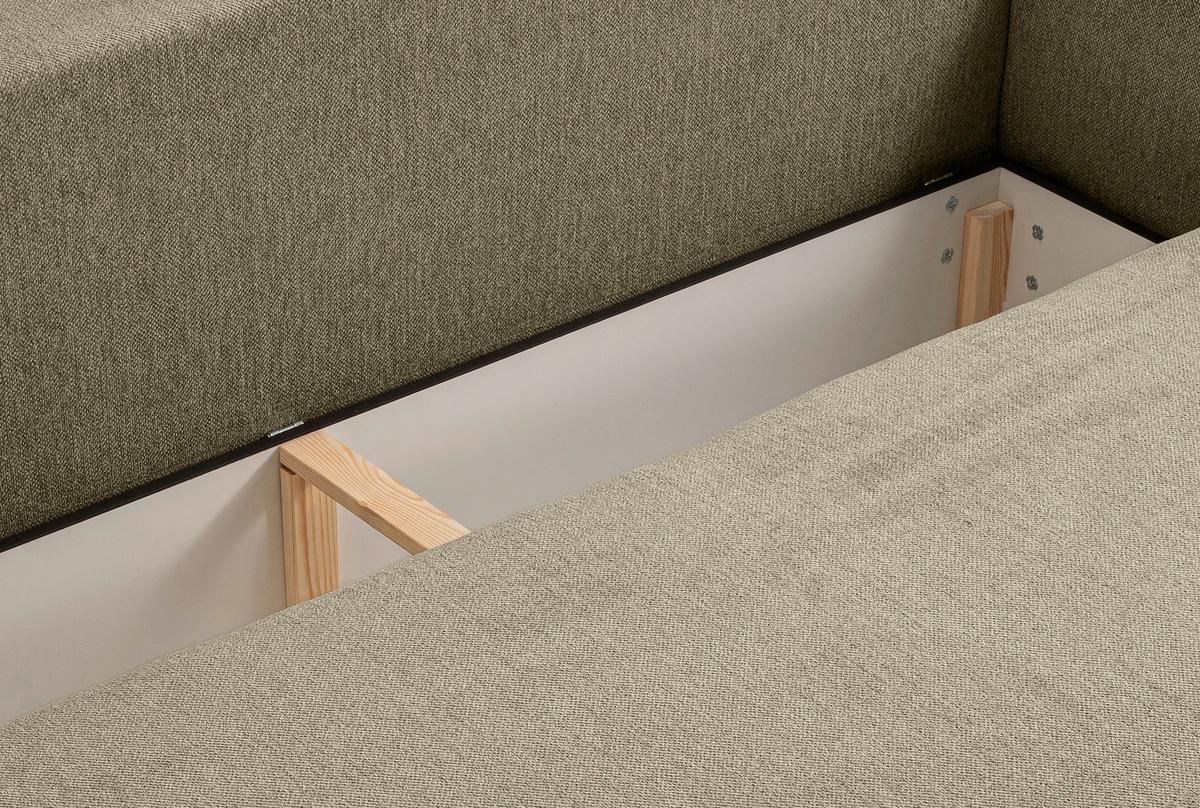 Schlafsofa Diana Grün B: 231cm - Schwarz/Grün, Basics, Holz/Textil (231/93/108cm) - MID.YOU