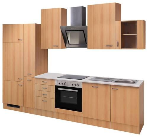 Küchenblock Nano Buchefarben/Beige B: 310 cm - Beige/Buchefarben, MODERN, Holzwerkstoff (310cm) - FlexWell
