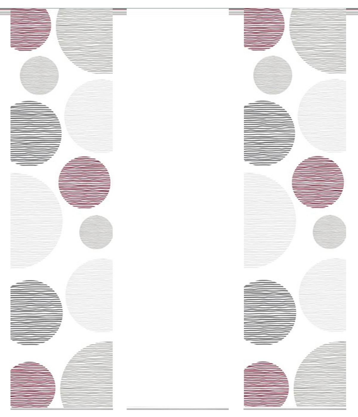 Flächenvorhang 3er Set Borden - Bordeaux, Design, Textil (60/245cm) - Schmidt W. Gmbh