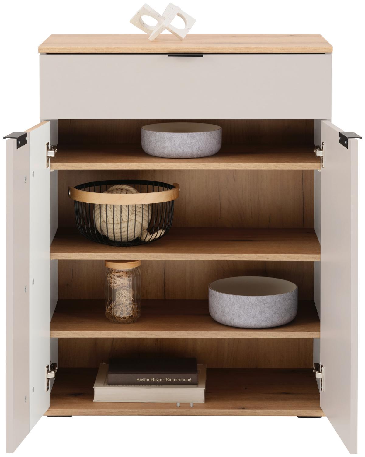 Kommode Clever Eiche Dekor/Kaschmir B: 70cm - Kaschmir/Eichefarben, MODERN, Holzwerkstoff (70/92/38cm)