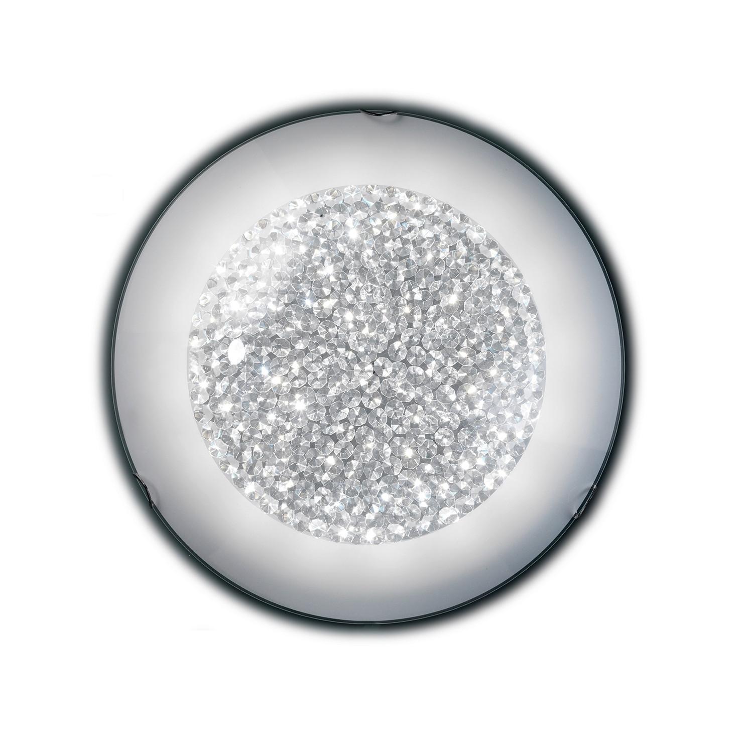 LED-Deckenleuchte Brill Klar Chromfarben L: 40cm - Klar/Chromfarben, Design, Glas/Metall (40/40/13cm)