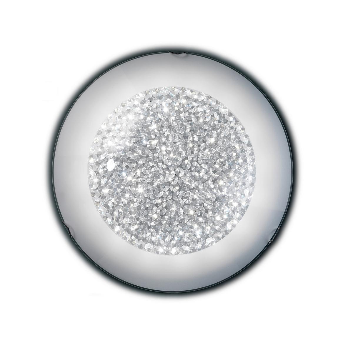 LED-Deckenleuchte Brill Klar Chromfarben L: 40cm - Klar/Chromfarben, Design, Glas/Metall (40/40/13cm)