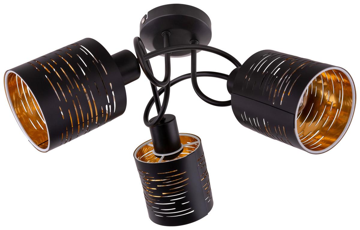 Deckenleuchte Tunno Ø 40 cm - Goldfarben/Schwarz, Design, Kunststoff/Metall (40/21cm) - Globo