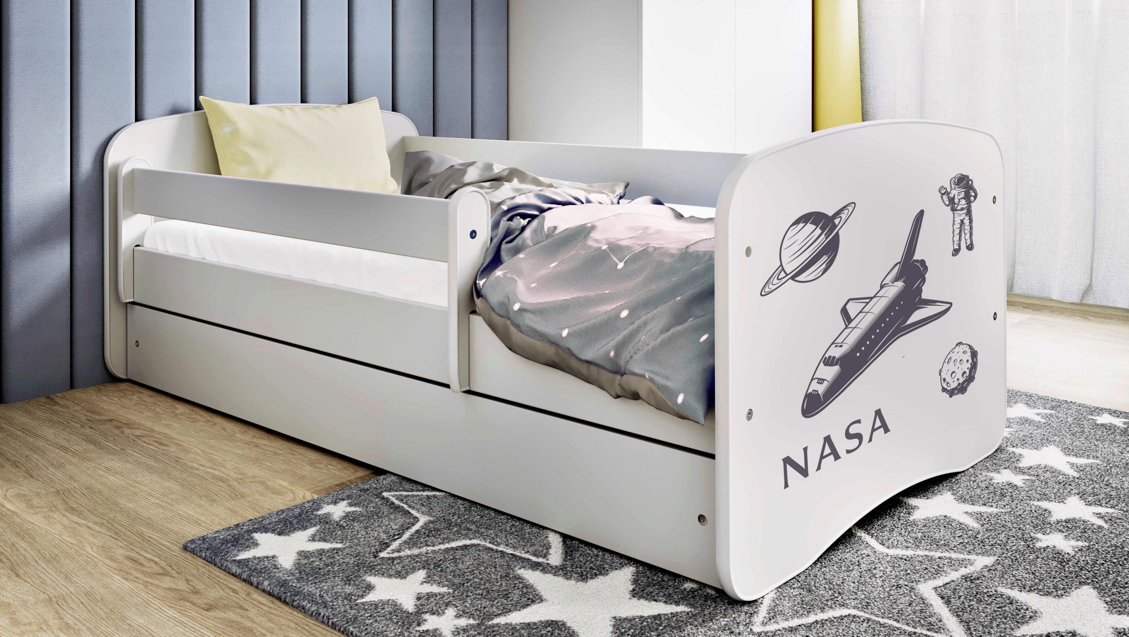 Kinder-/Juniorbett Babydreams inkl. Matratze 80x160 - Birkefarben/Weiß, MODERN, Holz/Holzwerkstoff (80/160cm) - MID.YOU