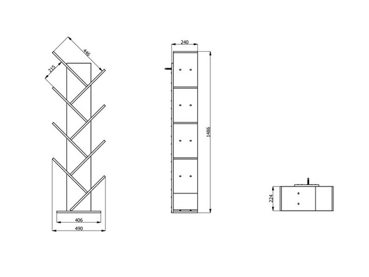 Könyvespolc Monopoli 49/148,5cm - fehér, Basics (49/148,5/24cm)