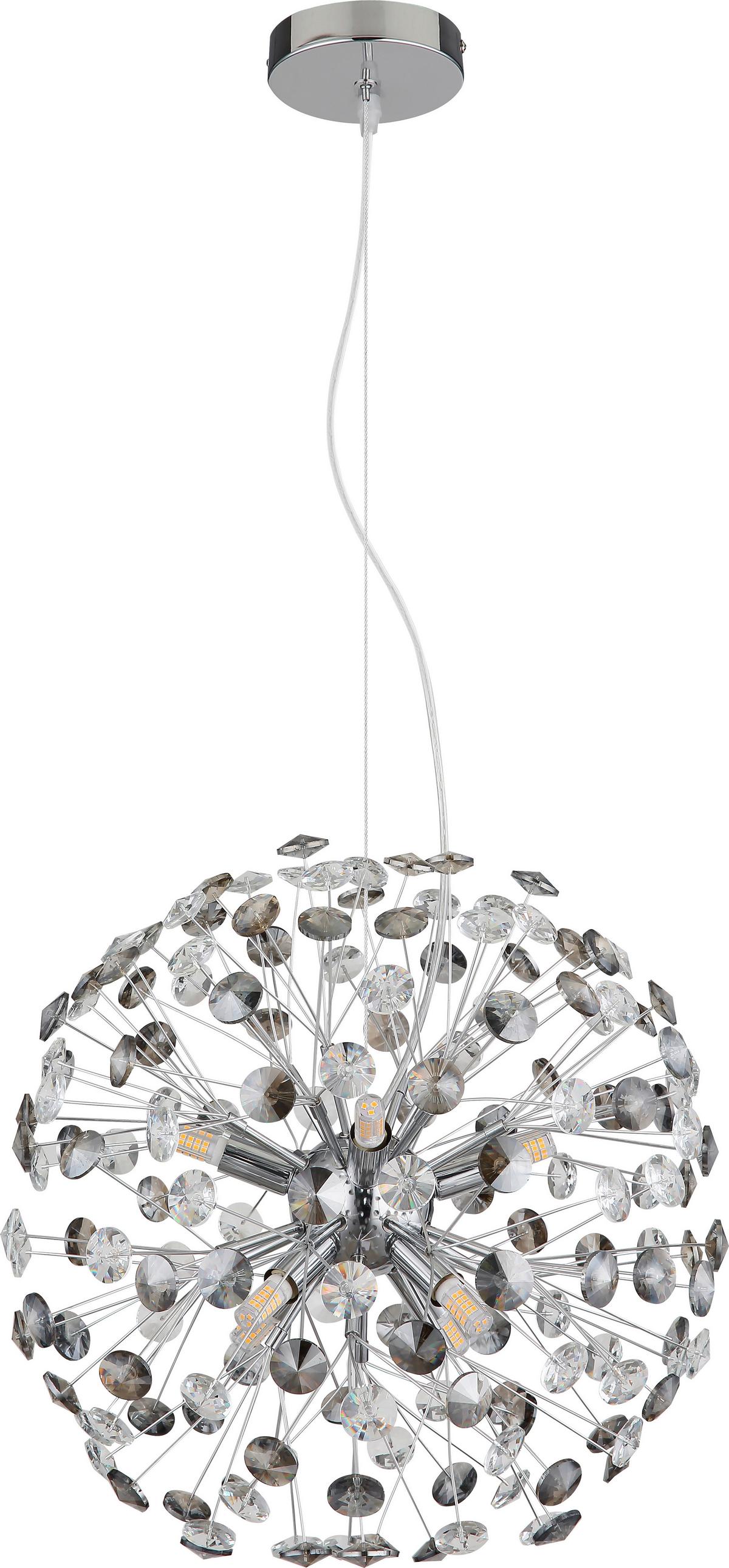 LED-Deckenleuchte Cheyenne - Klar/Chromfarben, Basics, Glas/Metall (40/40/150cm)