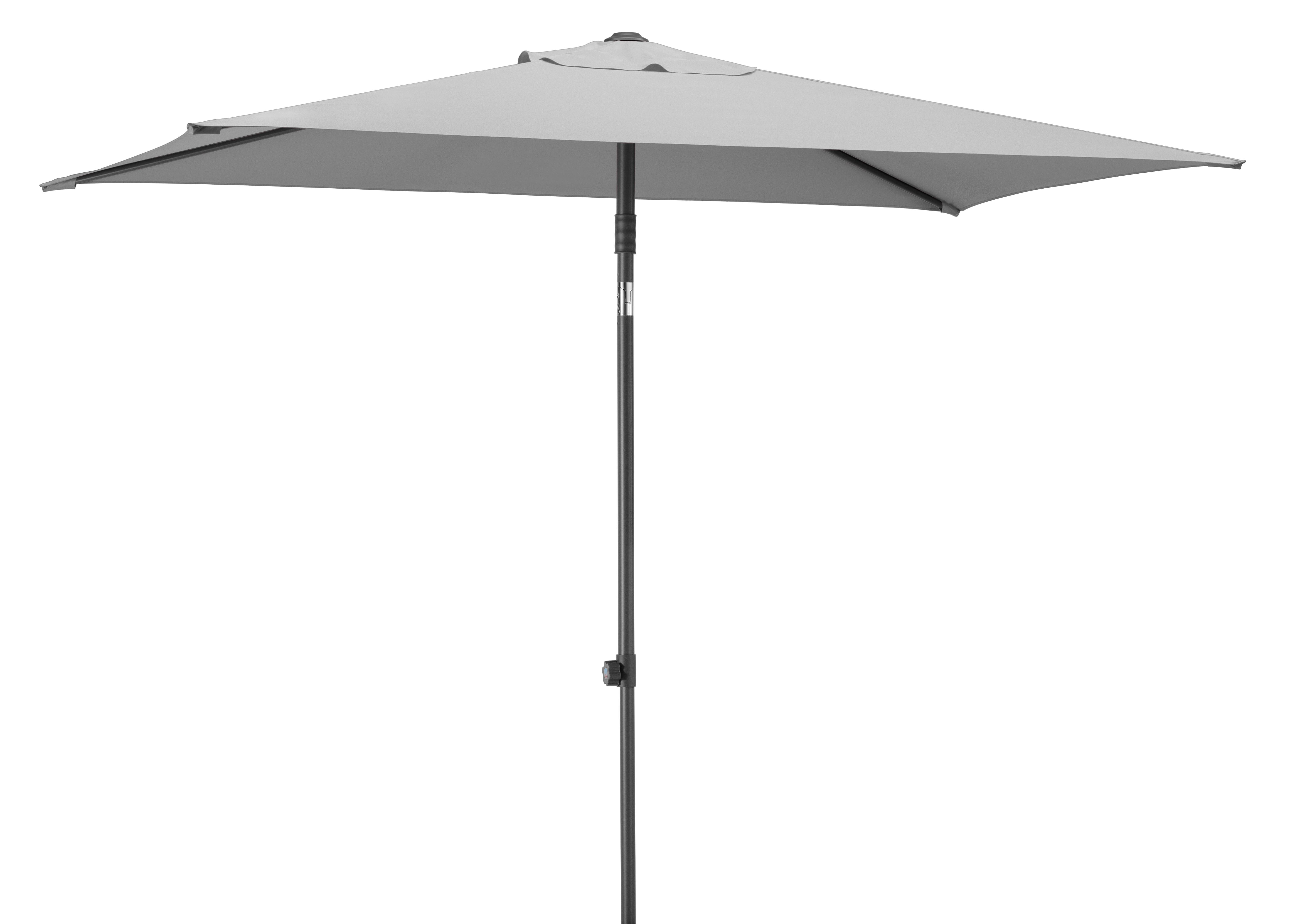Sonnenschirm Sevilla BxHxT: 140x250x240 cm Silberfarben - Anthrazit/Silberfarben, Basics, Textil/Metall (140/250/240cm) - Schneider
