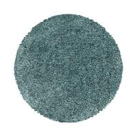 Hochflor Teppich Hellblau Naturfaser Sydney Ø 160 Cm - Hellblau, Basics, Textil (160cm)