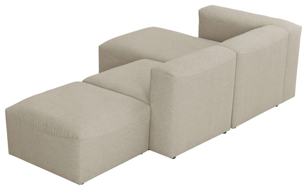 Ecksofa Lena Creme Flachgewebe - Creme, Design, Textil (160/250cm) - Max Winzer