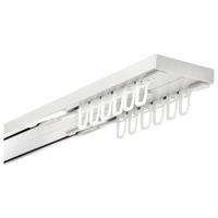 Vorhangschiene 2-Läufig 160 cm Aluminium Weiß mit Endstücken - Weiß, KONVENTIONELL, Metall (160cm) - Ondega