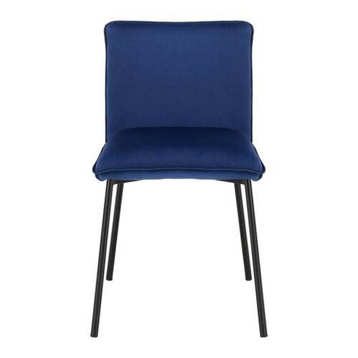 Židle DARLA tmavěmodrá - černá/tmavě modrá, Moderní, kov/dřevo (49/81/55cm) - Bessagi Home