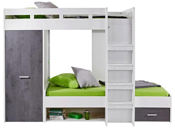 Vysoké Spanie Space + Maxi - biela/tmavosivá, Konvenčný, kompozitné drevo (269/180/115cm) Vysoké Spanie Space + Maxi - biela/tmavosivá, Konvenčný, kompozitné drevo (269/180/115cm)