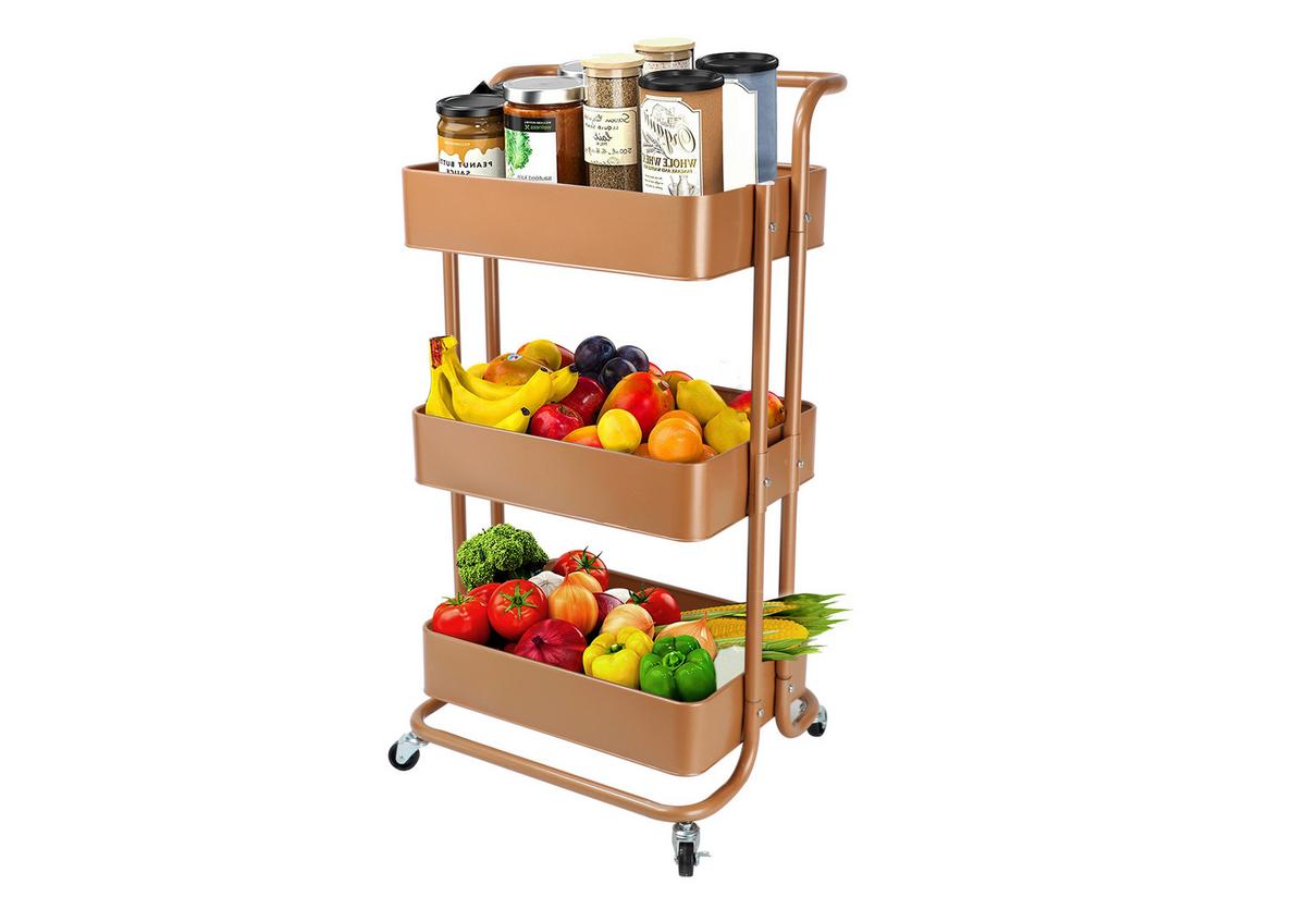 Servierwagen Danao - Kupferfarben, Basics, Metall (43/32/86cm) - Echtwerk