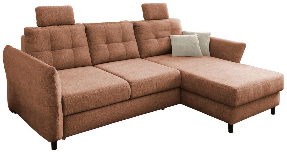 Ecksofa Brizzini Koralle S: 250-280x176 cm - Koralle/Beige, MODERN, Textil (250-280/176cm) - Livetastic