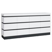 Sideboard Campania Anthrazit, Weiß B: 201,2 cm - Anthrazit/Weiß, Trend, Holzwerkstoff (201,2/92,5/45cm)