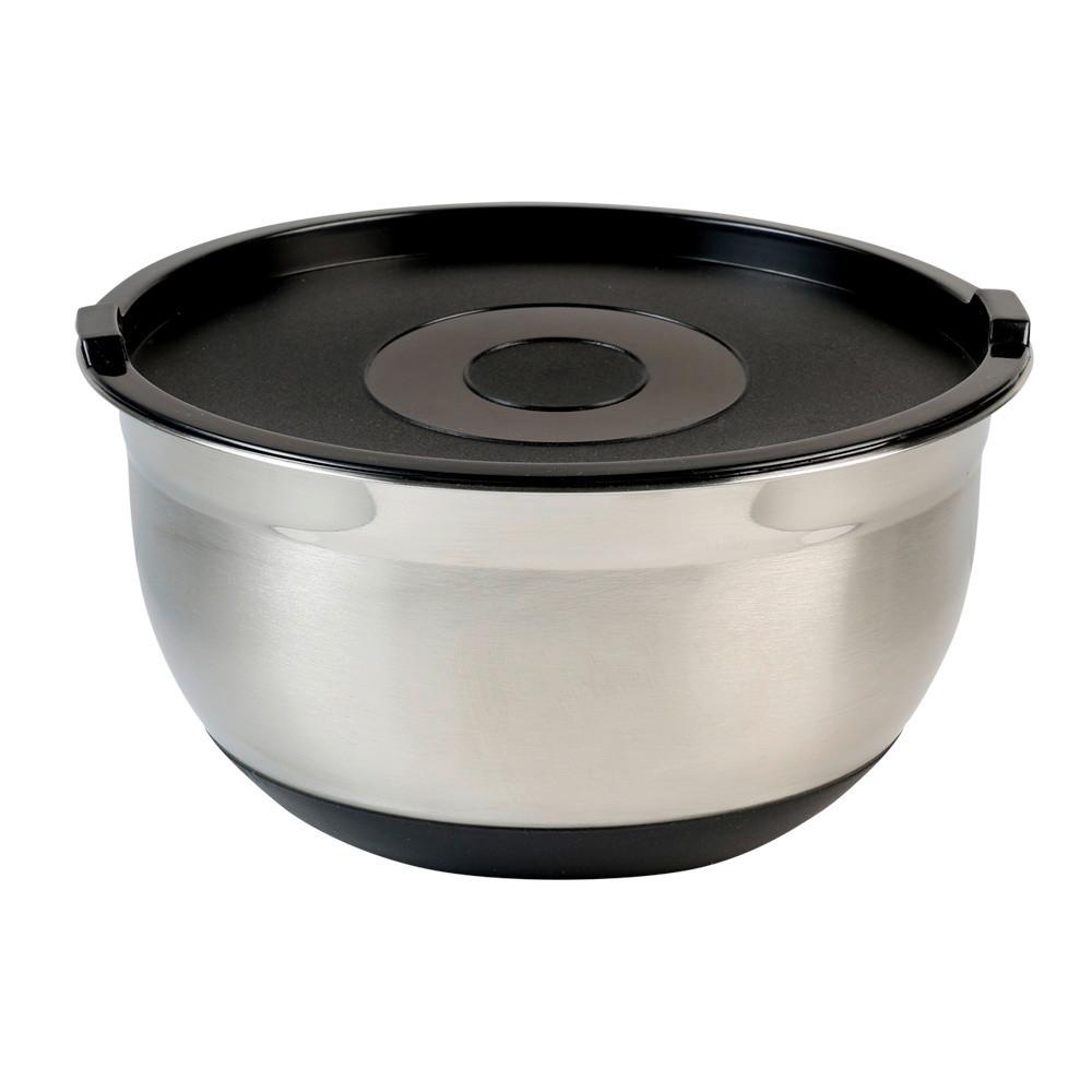 Rührschüssel Edelstahl Silberfarben 4,5 Liter - Silberfarben/Schwarz, Basics, Kunststoff/Metall (26/26/13,5cm) - Kesper