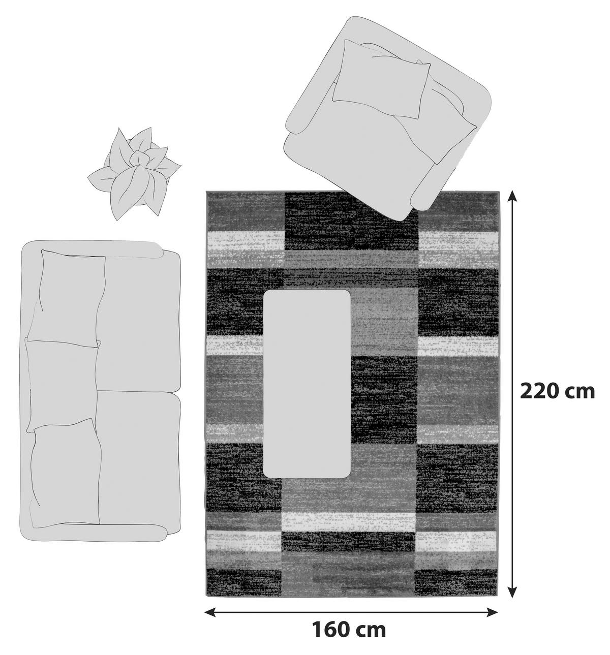 Webteppich Grau Stephanie 160x220 Cm - Grau, MODERN, Textil (160/220cm) - James Wood