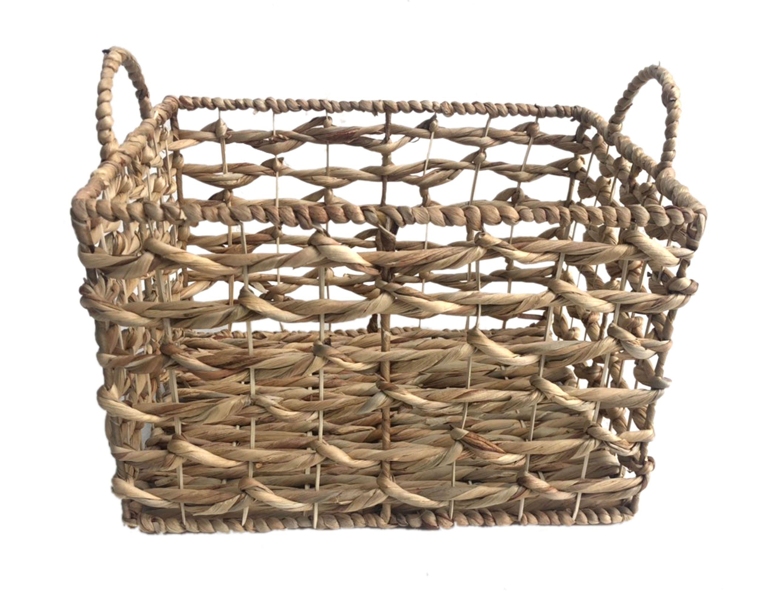 Koš Wide, výška: 26cm - přírodní barvy, Moderní, kov/přírodní materiály (40/30/26cm) - Zandiara