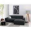Ecksofa Wien Dunkelgrau S: 246x162 cm - Dunkelgrau/Schwarz, MODERN, Textil (246/162cm) - Trendmanufaktur