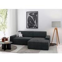Ecksofa Wien Dunkelgrau S: 246x162 cm - Dunkelgrau/Schwarz, MODERN, Textil (246/162cm) - Trendmanufaktur