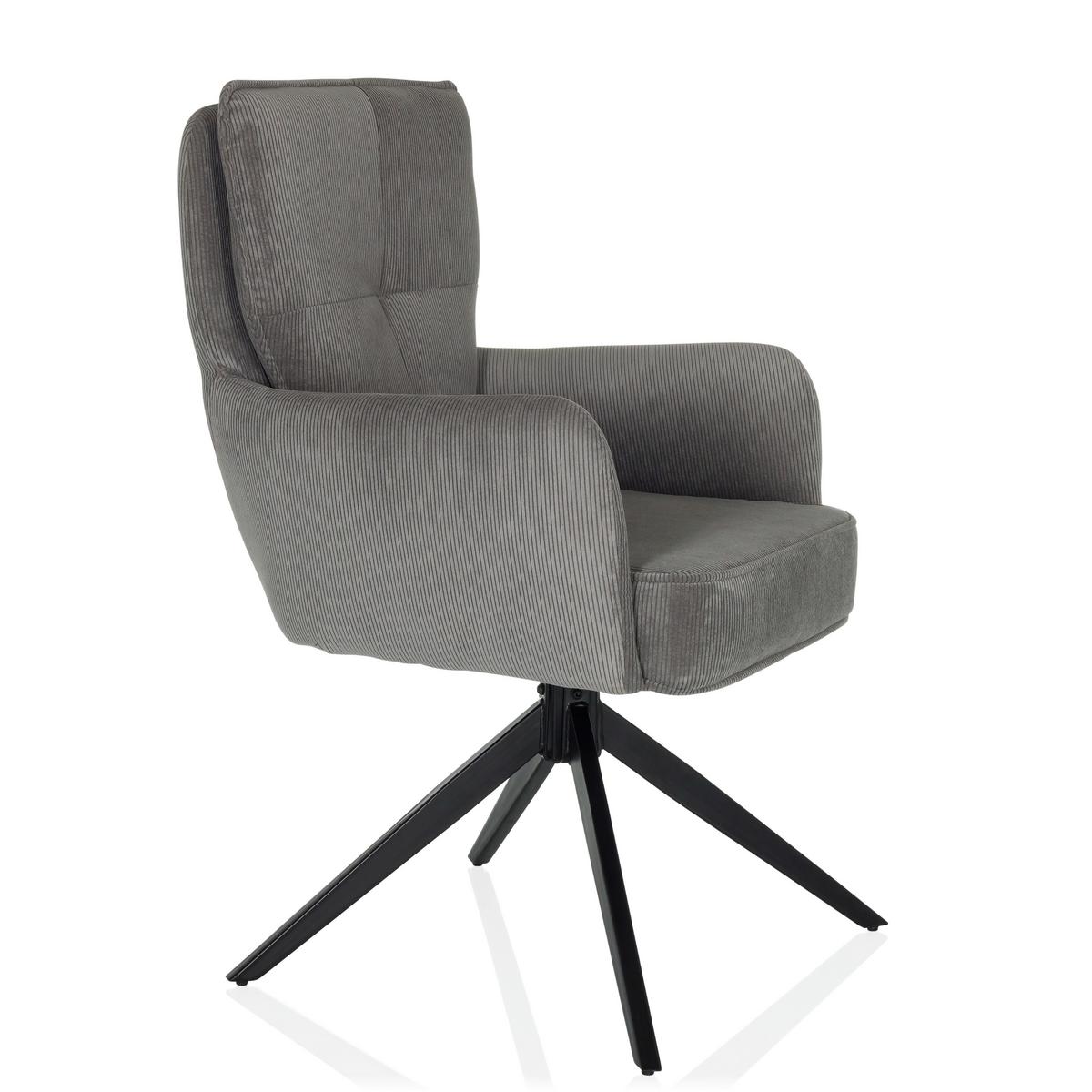 Armlehnstuhl Tarugo Grau B: 58 Cm - Schwarz/Grau, MODERN, Textil/Metall (58/94/60cm) - MID.YOU