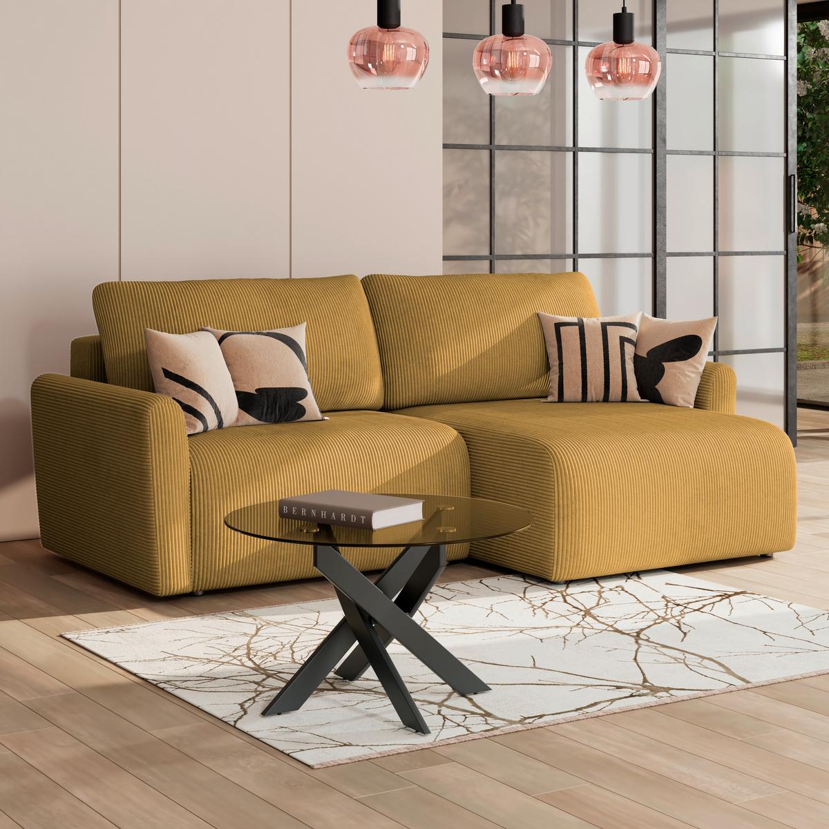 Ecksofa Josh Senfgelb S: 229x146 Cm - Senfgelb, Trend, Textil (229/146cm)
