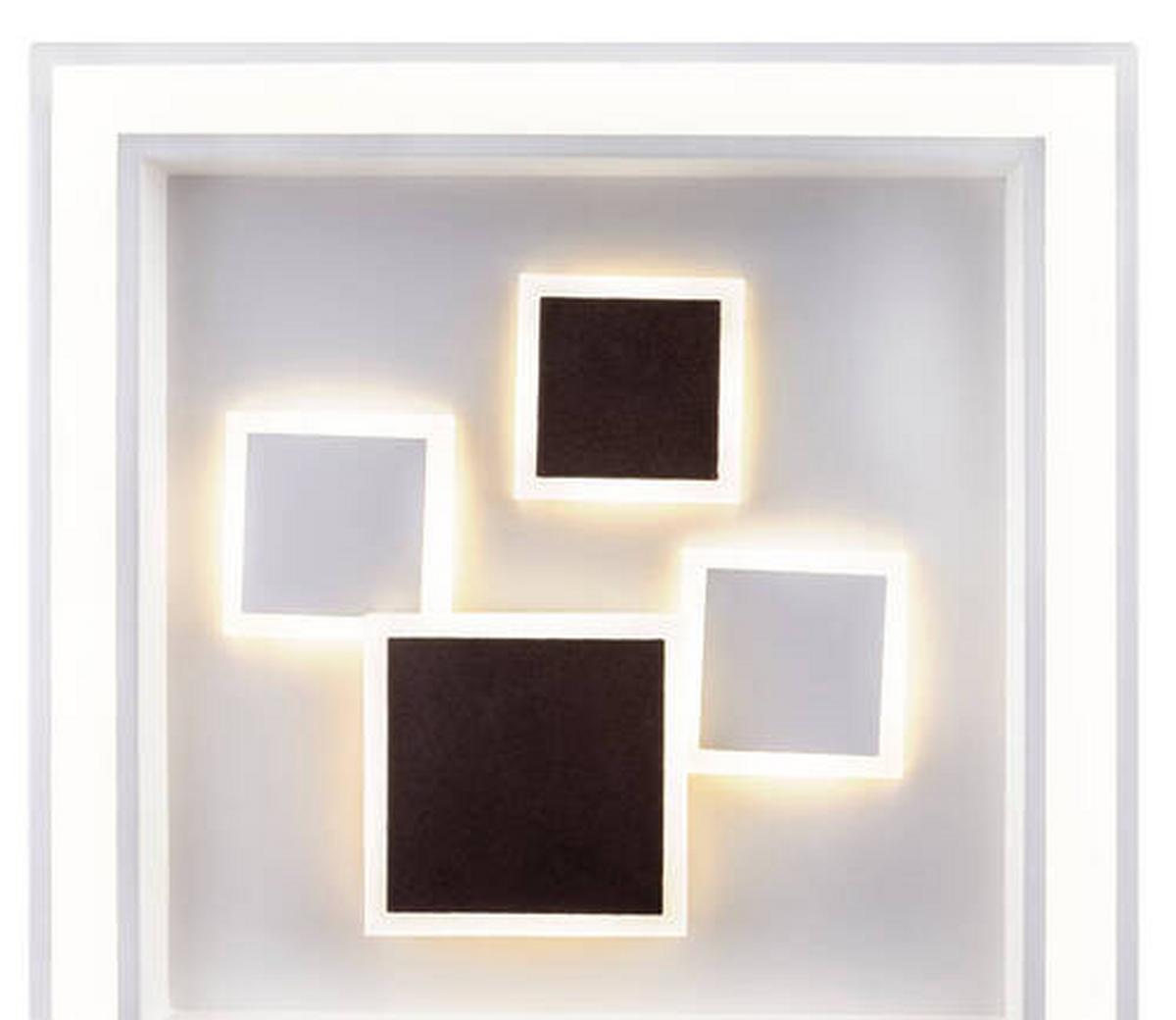 Led Mennyezeti Lámpa 48405-50q - opál/fehér, Design, műanyag/fém (48/48/7cm) - Globo