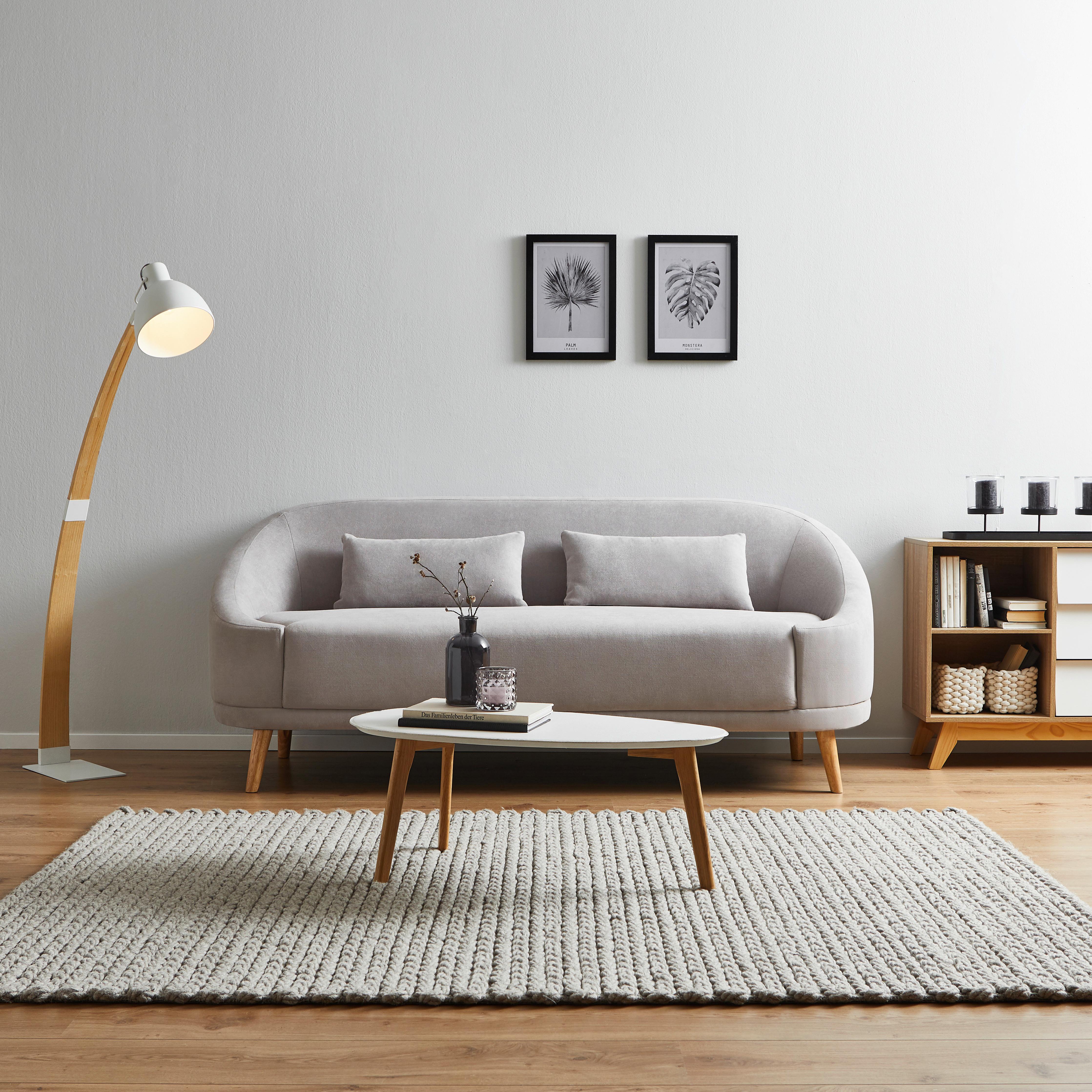 Dizajnová trojmiestna pohovka Jannike, sivá - sivá, Modern, drevo/textil (207/84/80cm) - Modern Living