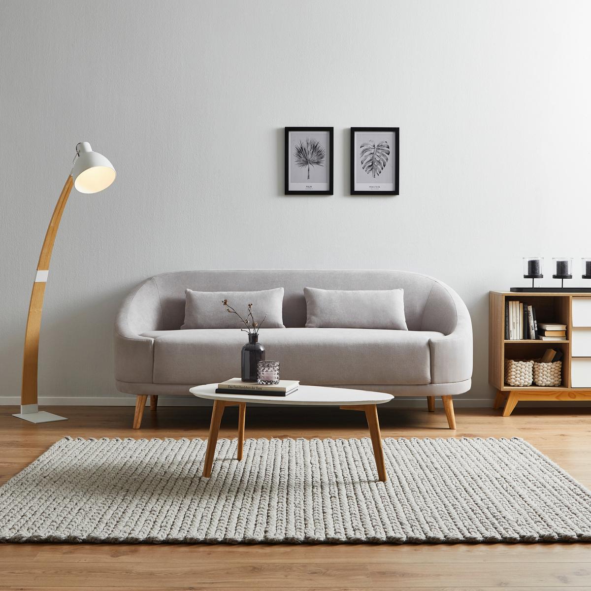 Dizajnová trojmiestna pohovka Jannike, sivá - sivá, Modern, drevo/textil (207/84/80cm) - Modern Living