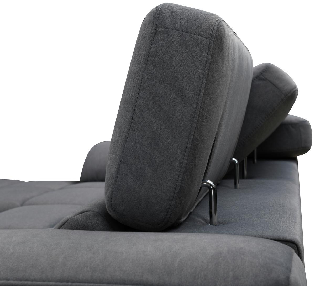 Ecksofa Mit Relaxfunktion Captain - Silberfarben/Grau, MODERN, Holz/Textil (182/294cm) - Livetastic
