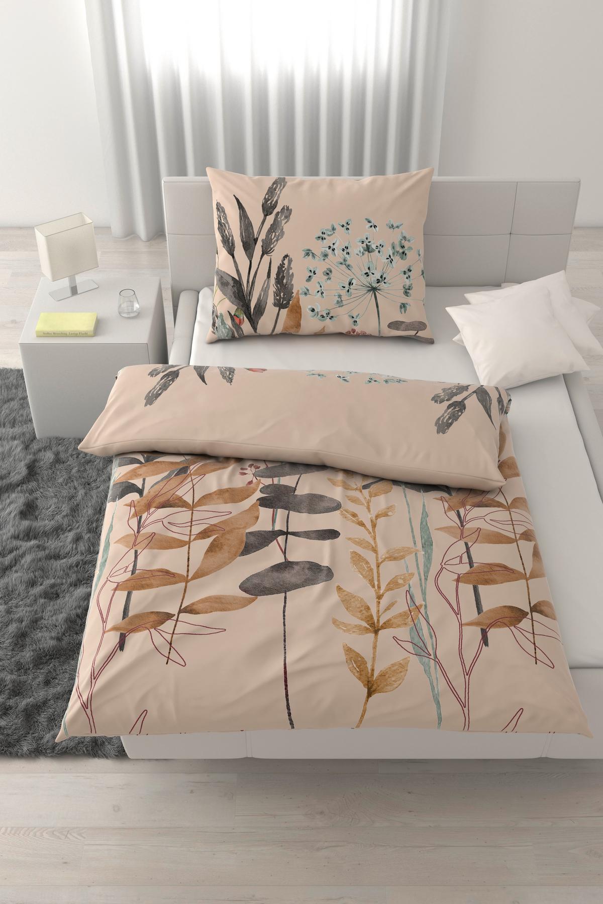 POSTEĽNÁ BIELIZEŇ LEAVI - béžová, Modern, textil (140/200cm) - Mömax