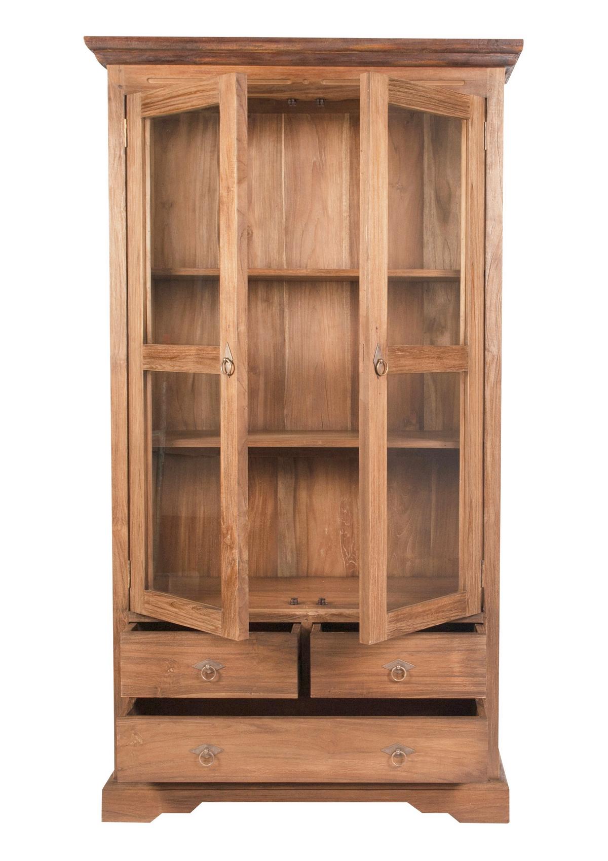 Vitrine Braun/Natur B: 98cm - Naturfarben/Braun, Design, Holz (98/183,5/44cm) - MID.YOU