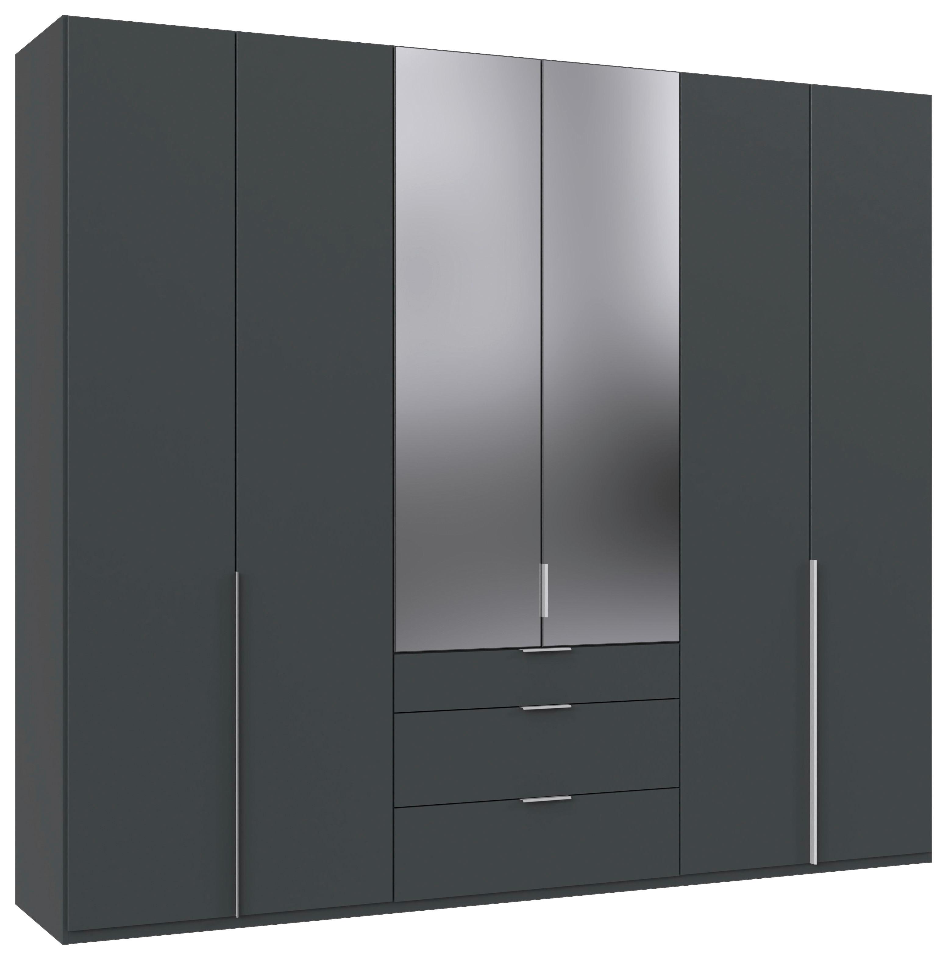 Drehtürenschrank New York Graphitfarben B:270cm - Graphitfarben, MODERN, Glas/Holzwerkstoff (270/236/58cm) - MID.YOU
