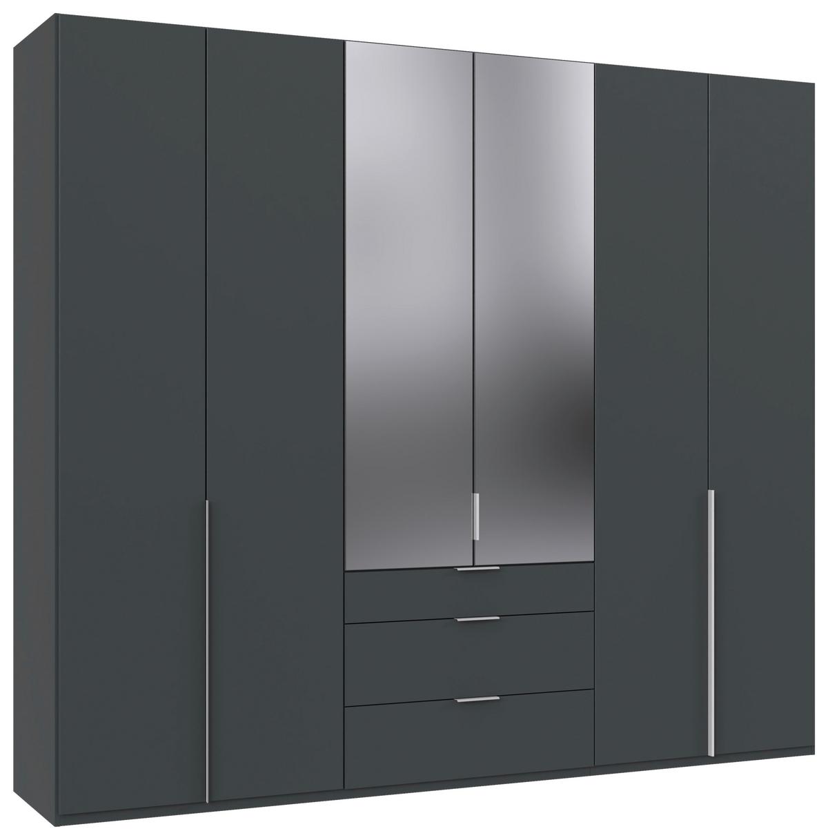 Drehtürenschrank New York Graphitfarben B:270cm - Graphitfarben, MODERN, Glas/Holzwerkstoff (270/236/58cm) - MID.YOU