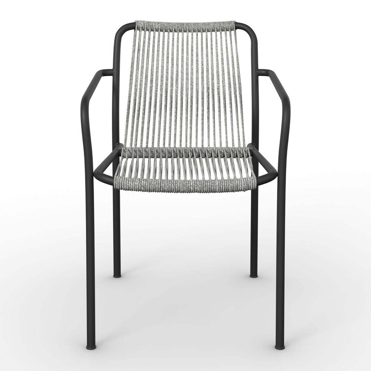 SADA ZÁHRADNÝCH KRESIEL NARDO - čierna/svetlosivá, Modern, kov/textil (55/82/58cm) - Bessagi Garden